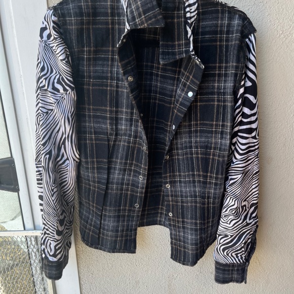 wool plaid western style flannel button up shirt Made in USA! - Picture 5 of 6